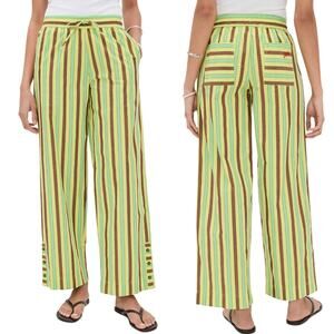 Damson Madder NWT Women's 'Ritik' Stripe Trouser Pants, Lime Green SZ 4 US, 8 UK